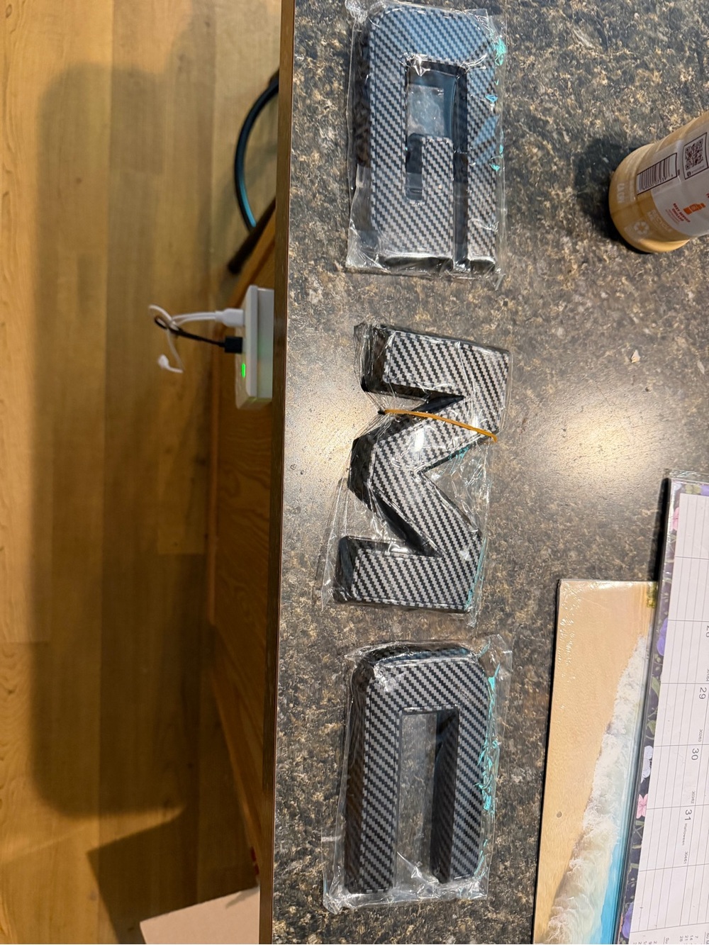 Carbon Fiber Letter Set - 3D Adhesive Letters